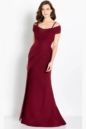 Cameron Blake CB762 - Pleated Off Shoulder Evening Gown