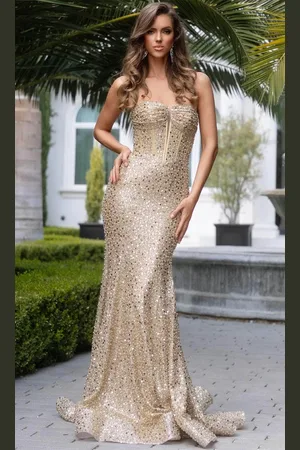 Portia and Scarlett PS25190 - Allover Embellished Prom Dress