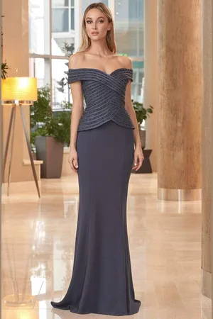 Alexander By Daymor 1062 Embellished Bodice Off-Shoulder Trumpet Gown