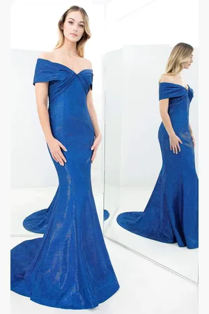 Alexander By Daymor 1367 Textured Fabric Shiny Trumpet Dress