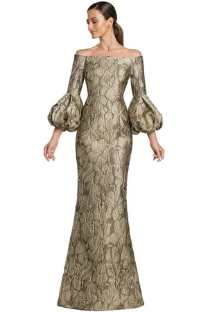 Alexander By Daymor 2054F24 - Off-Shoulder Long Sleeve Long Gown