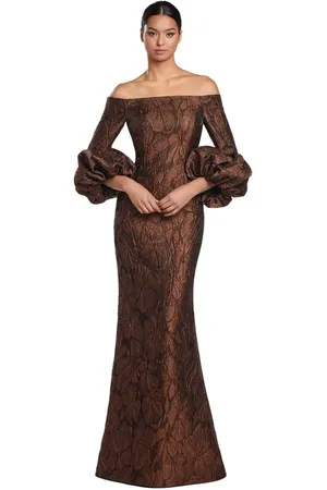 Alexander By Daymor 2054F24 - Off-Shoulder Long Sleeve Long Gown