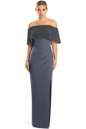 Alexander By Daymor 1883F23 - Beaded Off Shoulder Evening Gown