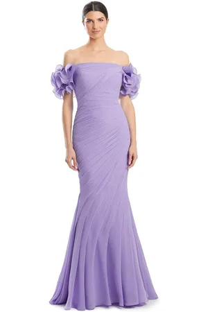 Alexander By Daymor 1992S24 - Off-Shoulder Ruffle Detailed Prom Dress