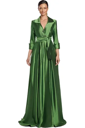 Alexander By Daymor 2067F24 - Collared V-Neck A-Line Evening Gown