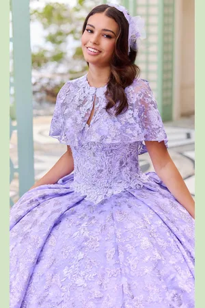 Princesa by Ariana Vara PR30139 - Bolero-Attached Floral Ball Gown