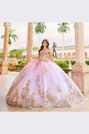 Princesa by Ariana Vara PR30152 - 3D Floral Lace-Up Tie Prom Gown