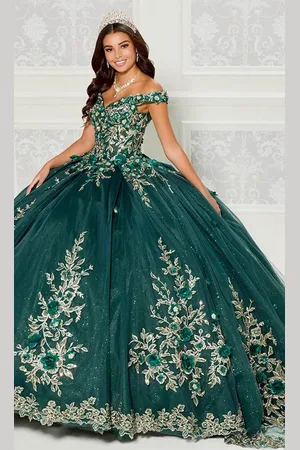 Princesa by Ariana Vara PR30114 - Metallic Applique Ballgown