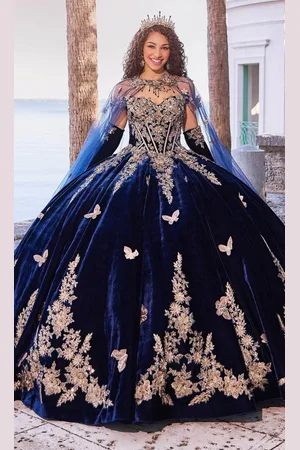 Princesa by Ariana Vara PR30136 - Embroidered Velvet-Made Ballgown