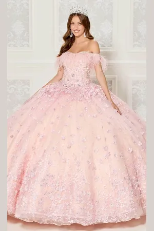 Princesa by Ariana Vara PR30115 - Feather Off Shoulder Ballgown