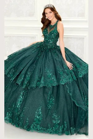 Princesa by Ariana Vara PR30082 - Floral Halter Ballgown