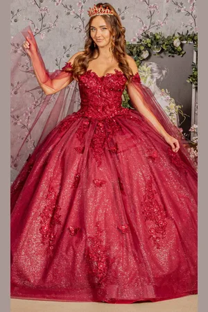 Elizabeth K GL3181 - Butterfly Floral Ballgown