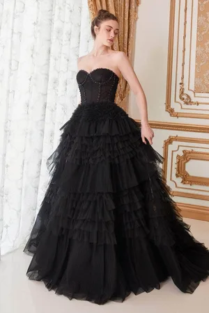 Andrea and Leo A1017 Strapless Pleat And Tiered Ballgown