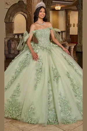 Rachel Allan RQ1132 - Floral Embroidered Corse Bodice Ballgown Dress