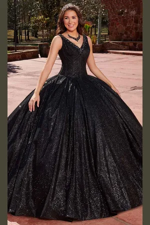 Rachel Allan RQ1127 - Embellished V-Neck Quinceanera Ballgown
