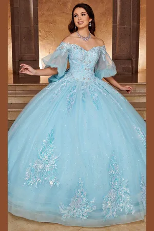 Rachel Allan RQ1110 - Puff Off Shoulder Quinceanera Ballgown