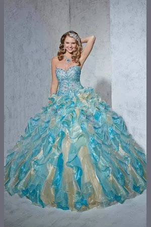 Tiffany & Co. 56251 Bedazzled Sweetheart Organza Ruffled Ballgown