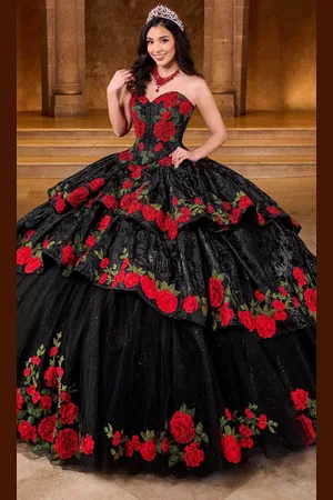 Rachel Allan Bridal RQ5006 - Floral Strapless Layered Ballgown