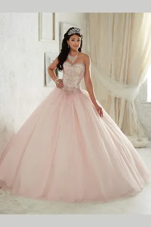 Fiesta Gowns 56287 Beaded Strapless Sweetheart Tulle Ballgown