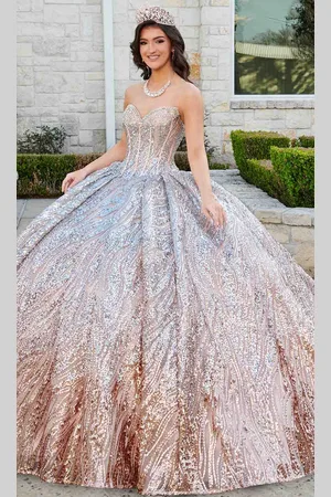 Rachel Allan RQ3121 - Sequin Tulle Quinceanera Ballgown