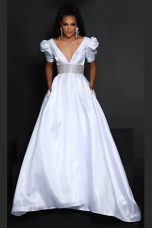 Johnathan Kayne 2692 - Short Puff Sleeve Ballgown