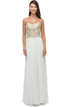 Dancing Queen Bridal 9502 Stunning Bead Encrusted Sweetheart Chiffon Ball Gown