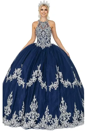 Dancing Queen 1607 Halter Cutout Corset Ballgown