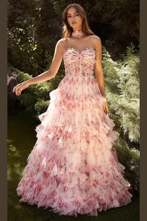 Andrea and Leo A1334 - Ruffled A-Line Gown