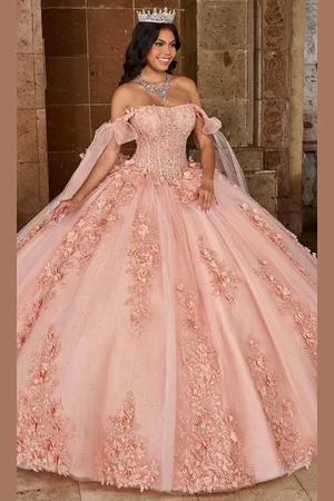 Rachel Allan RQ1132 - Floral Embroidered Corse Bodice Ballgown Dress