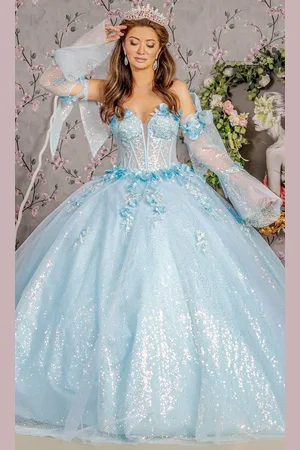 GLS by Gloria GL3486 - Floral Sweetheart Ballgown