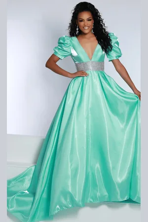 Johnathan Kayne 2692 - Short Puff Sleeve Ballgown
