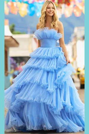 Sherri Hill 55594 - Ruffled Strapless Ball Gown