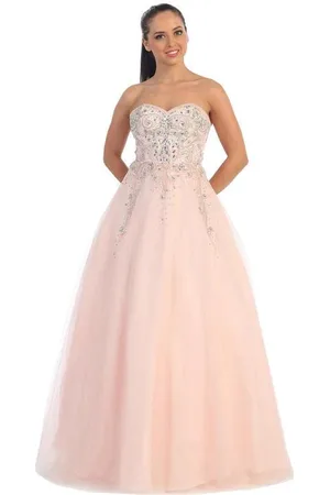 Dancing Queen Bridal 9166 Floor-Length Strapless Sweetheart Ballgown