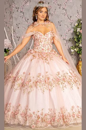 Elizabeth K GL3179 - Floral Off-Shoulder Ballgown