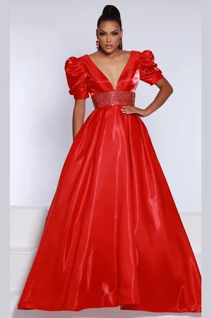 Johnathan Kayne 2692 - Short Puff Sleeve Ballgown