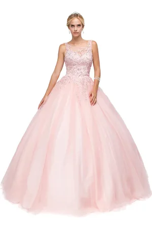 Dancing Queen Bridal 1142 Sheer and Sparkling Sleeveless Ball Gown