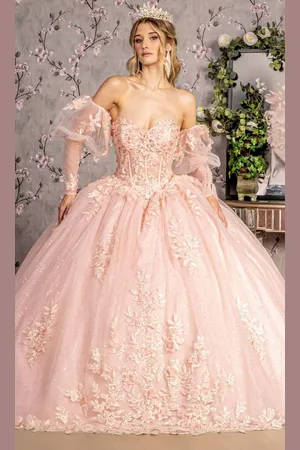 GLS by Gloria GL3476 - Sweetheart Neck Glitter Embroidery Ballgown
