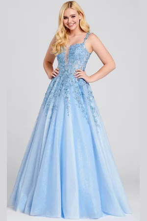 Ellie Wilde EW120014 - Applique Tulle A-Line Prom Dress