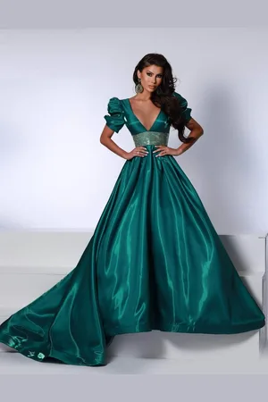 Johnathan Kayne 2692 - Short Puff Sleeve Ballgown