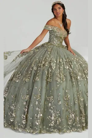 Fiesta Gowns 56479 - Off Shoulder Sequined Voluminous Gown