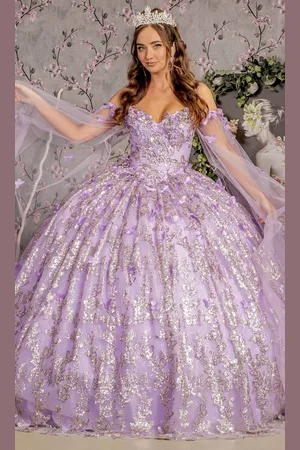 GLS by Gloria GL3451 - Off-Shoulder Sequin Ballgown