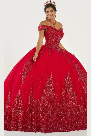 Fiesta Gowns 56501 - Beaded Off-Shoulder Ballgown