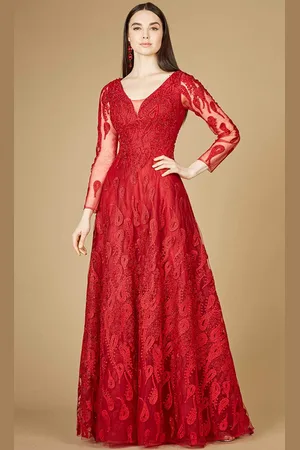 Lara Dresses 29212 - Long Sleeve V-Neck Ballgown