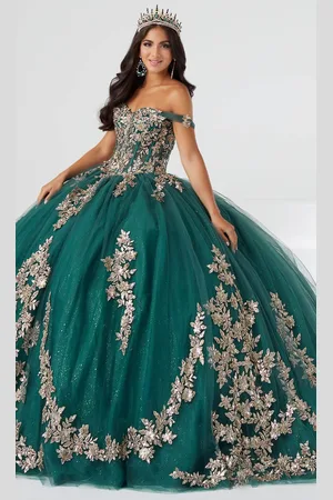 Fiesta Gowns 56461 - Floral Appliqued Quinceanera Dress