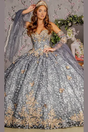 GLS by Gloria GL3318 - Glitter Embellished Corset Bodice Ballgown