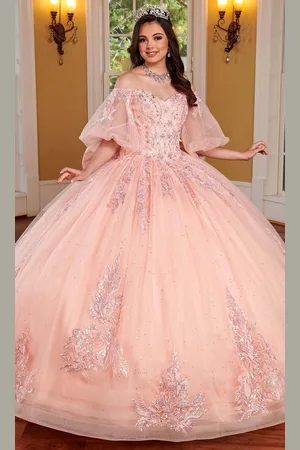 Rachel Allan RQ1110 - Puff Off Shoulder Quinceanera Ballgown
