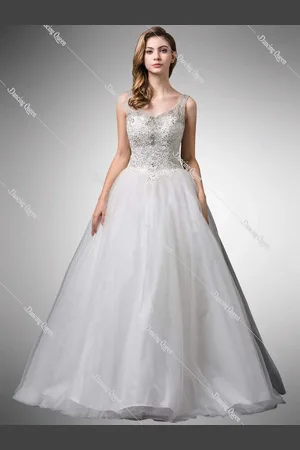 Dancing Queen Bridal 105 Beaded V-Neck Wedding Dress