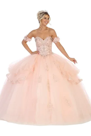 May Queen LK120 Jeweled Sweetheart Bodice Ballgown