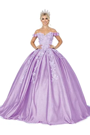Dancing Queen 1501 Floral Appliqued Corset Ballgown