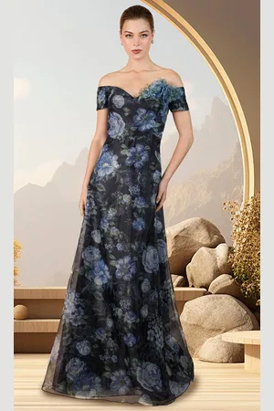 Janique 12621 - Off Shoulder Applique Evening Dress